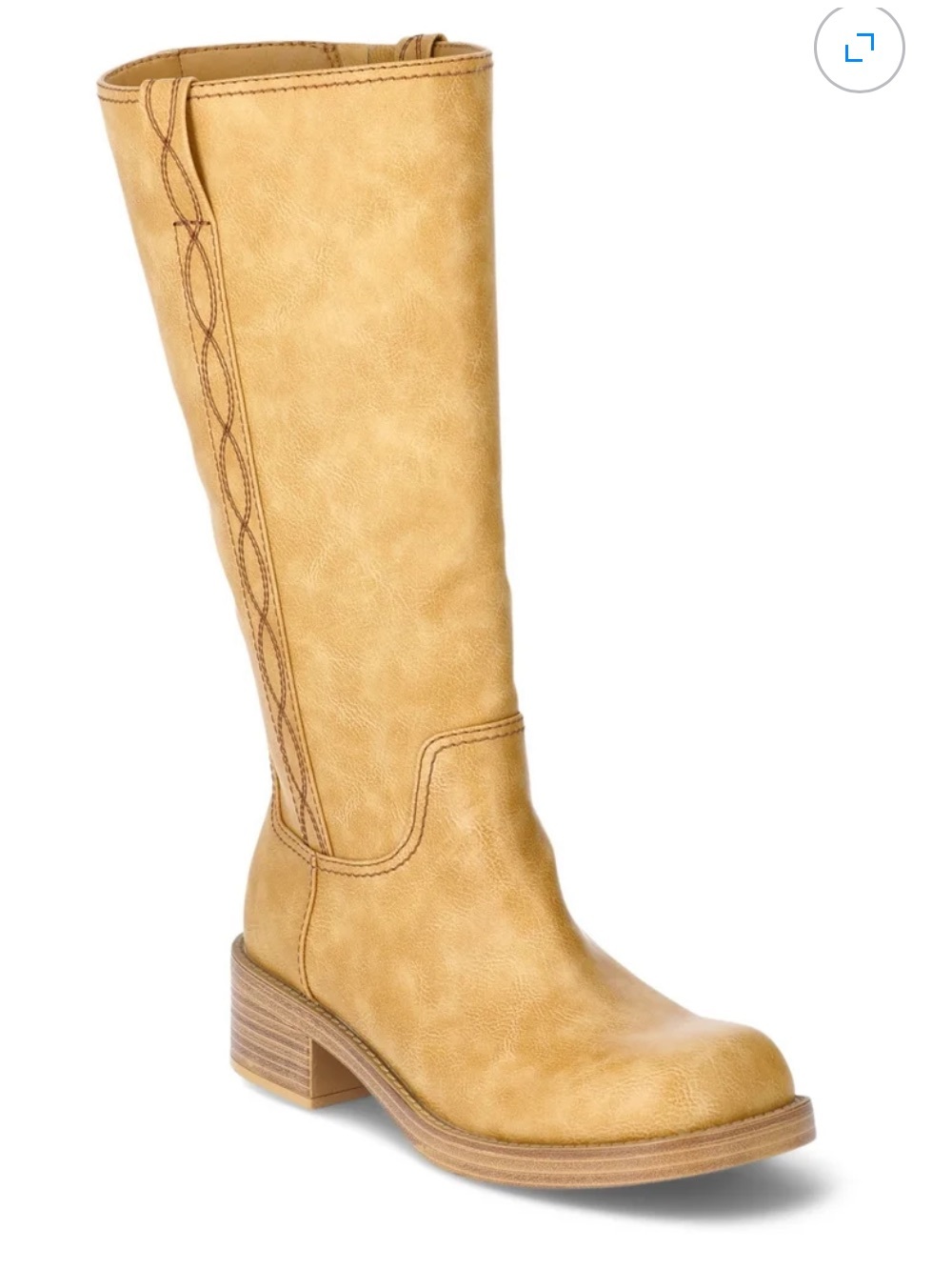 No Boundaries Knee High Low Heel Boots in Honey
